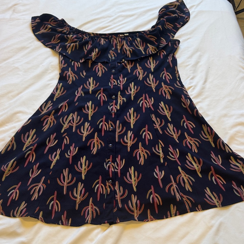 Women's Navy Cactus Print dress